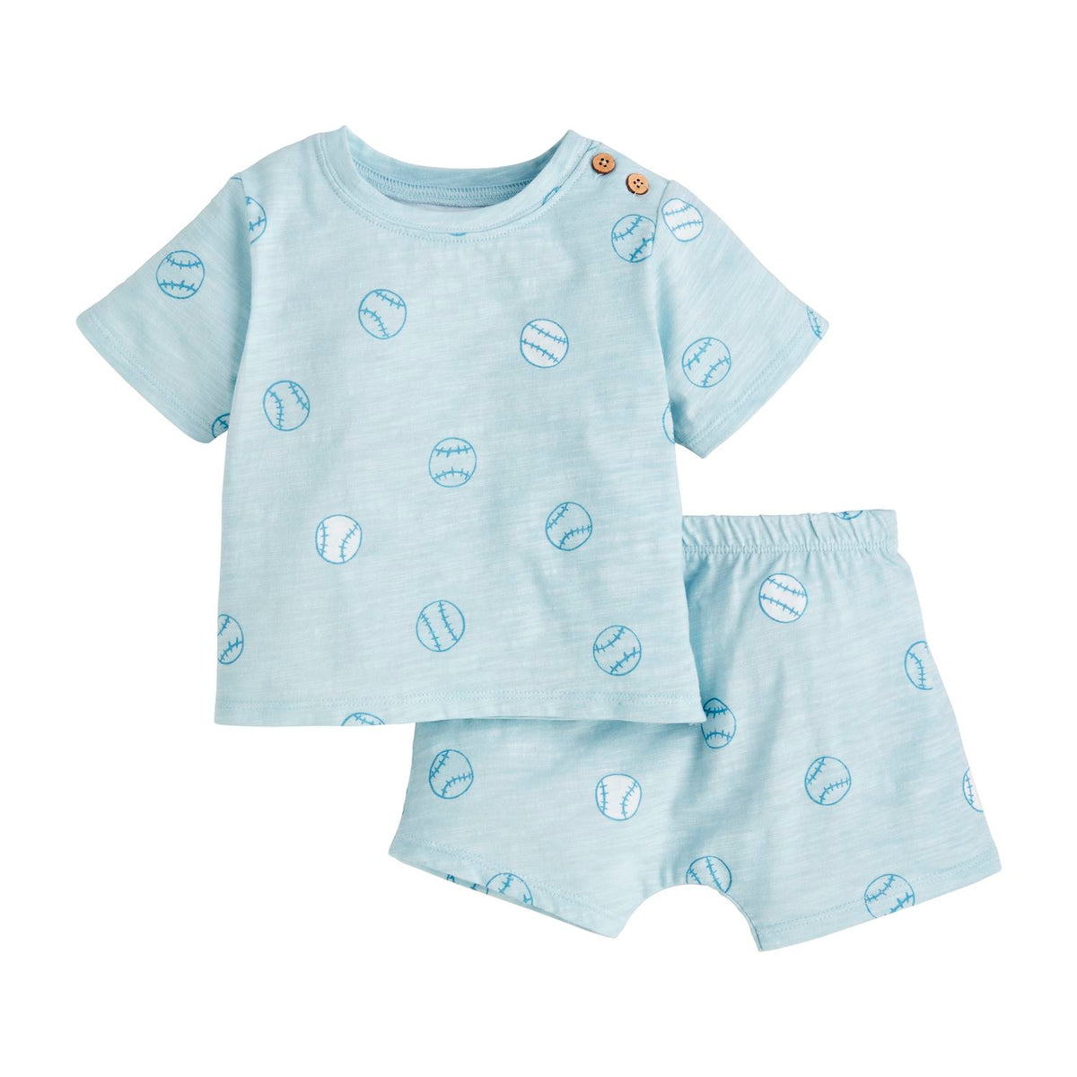 mud pie baseball cotton short set 2 piece infant size