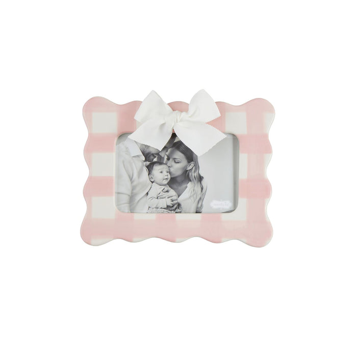 mud pie pink checkered frame