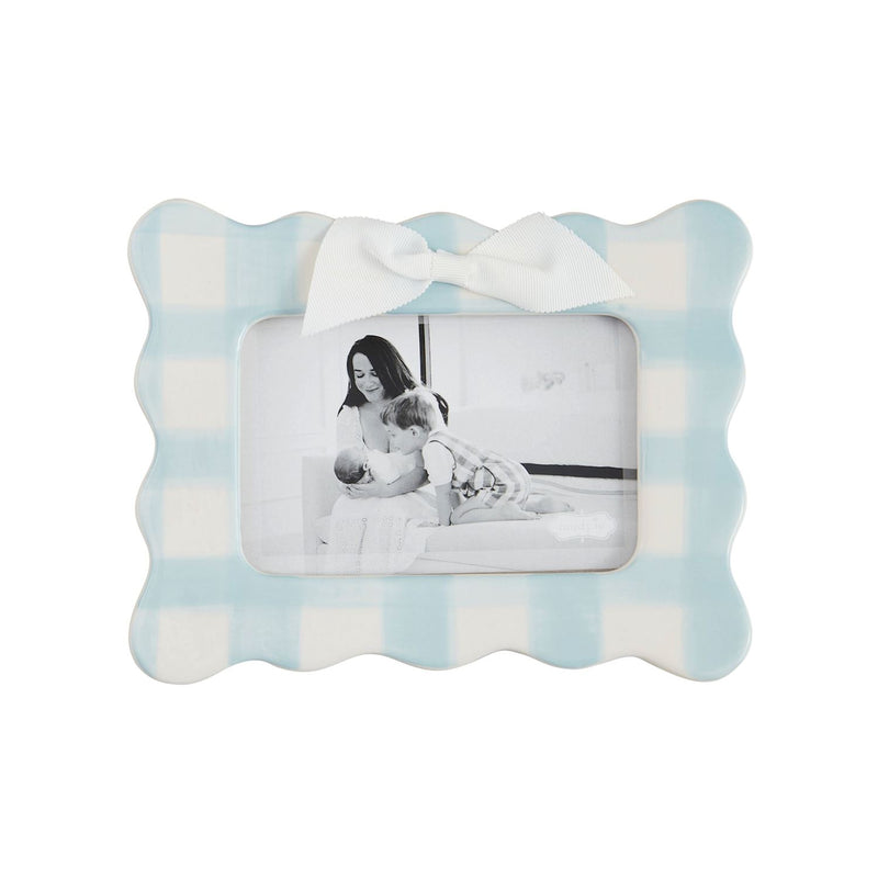 mud pie blue checkered horizontal frame