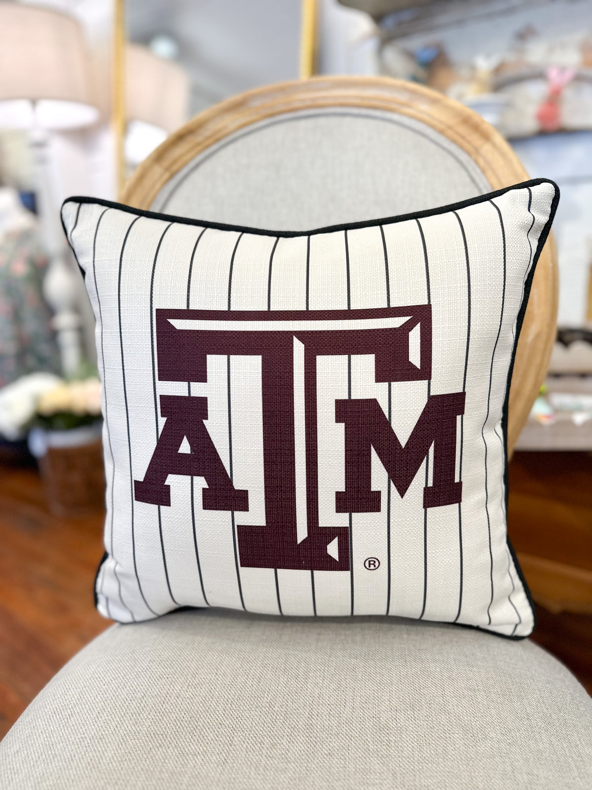 texas A&M Pinstripe pillow 