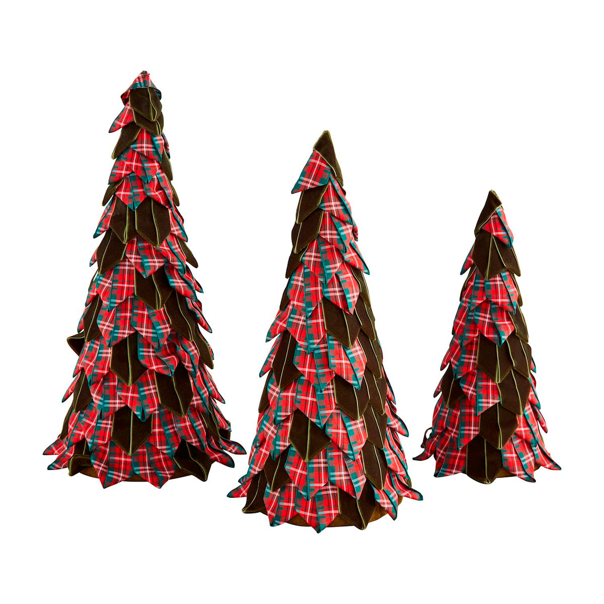 mud pie red plaid tartan tree assorted sizes 