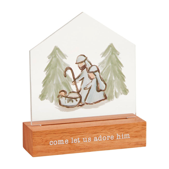 mud pie acrylic light up manger scene plaque 