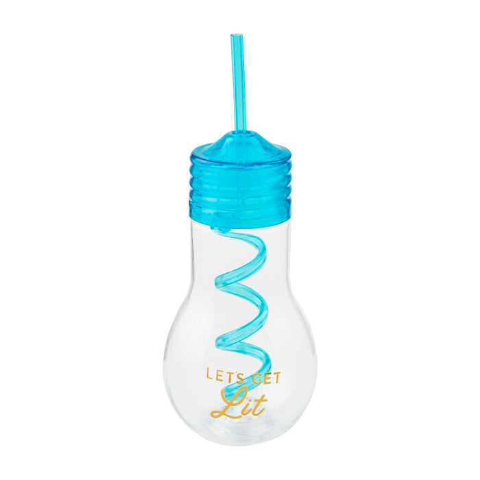 mud pie blue light bulb tumbler with straw