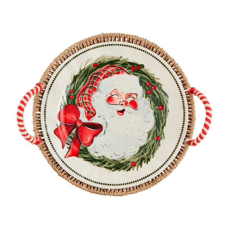 santa and basket platter set