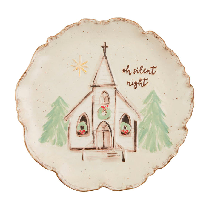 oh silent night church platter mud pie 