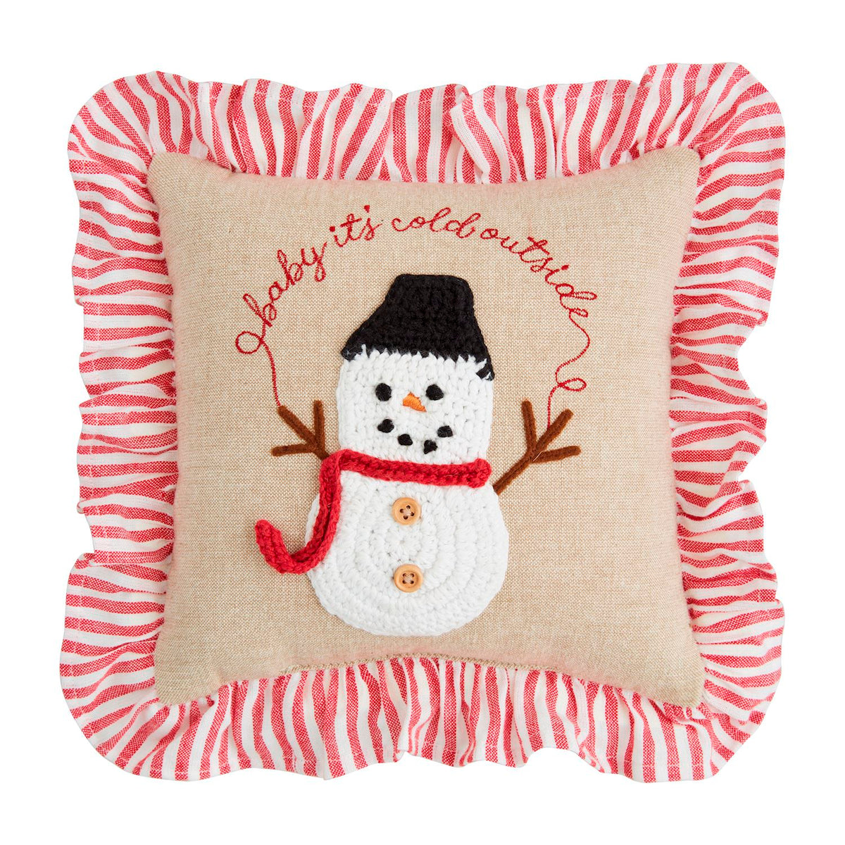 mud pie mini snowman pillow
