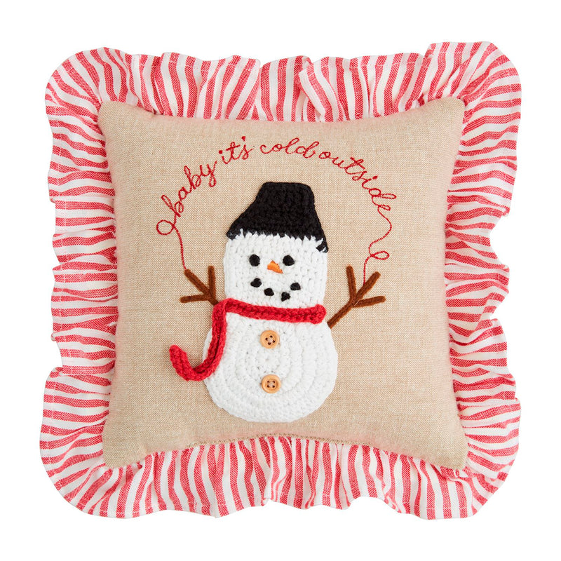 mud pie mini snowman pillow
