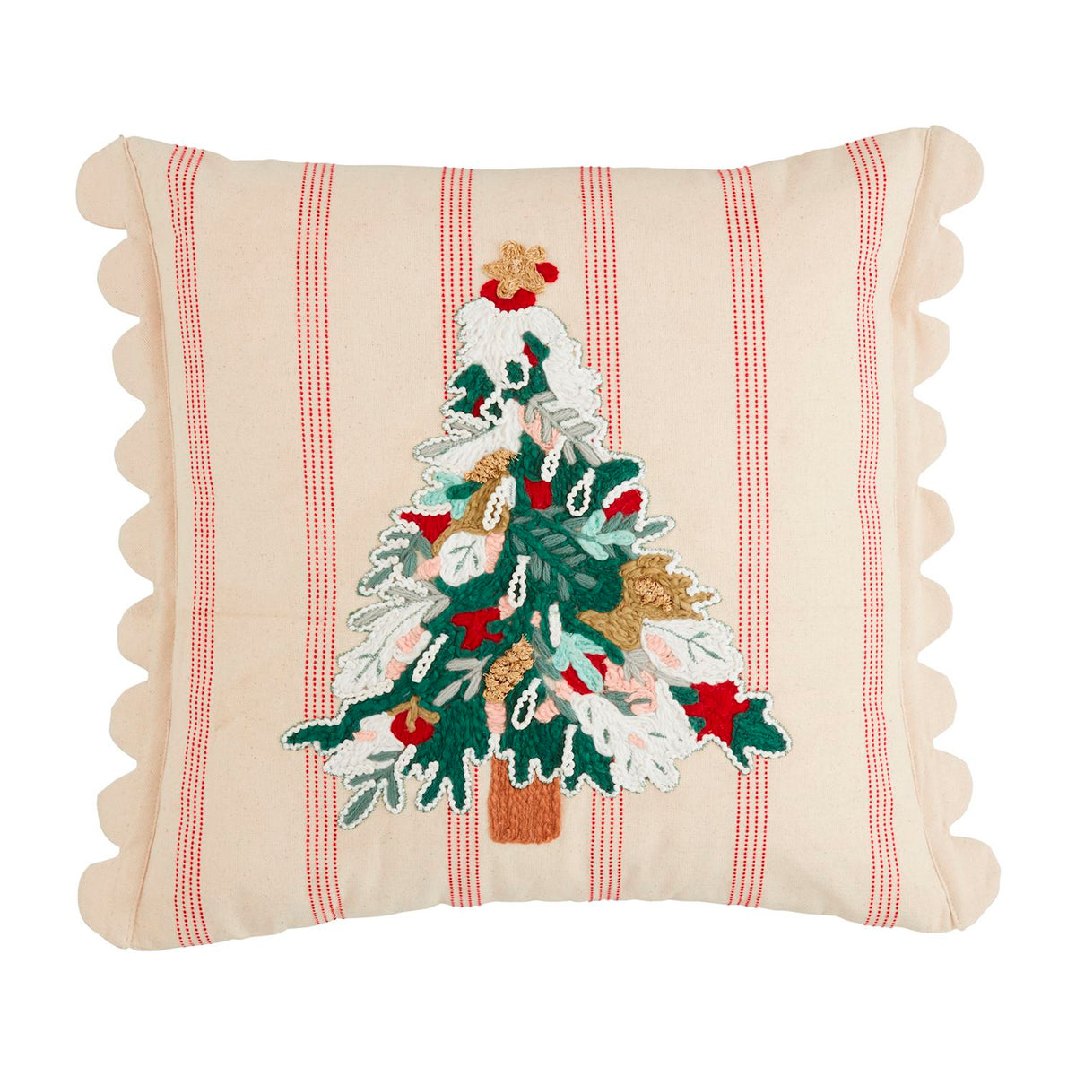 mud pie embroidered tree pillow 