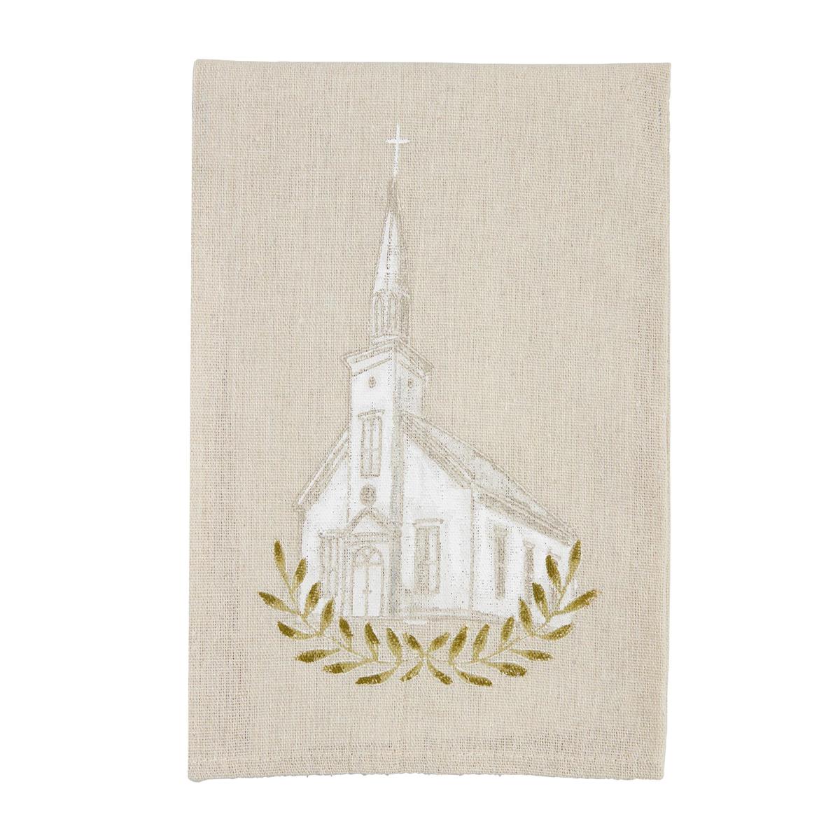 mud pie church painted towel 
