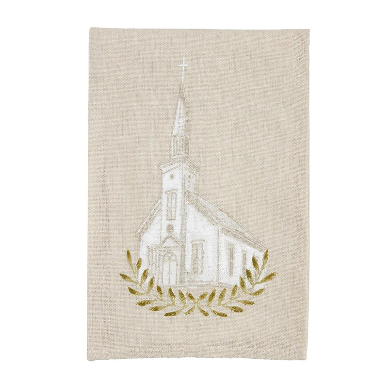 mud pie church painted towel 
