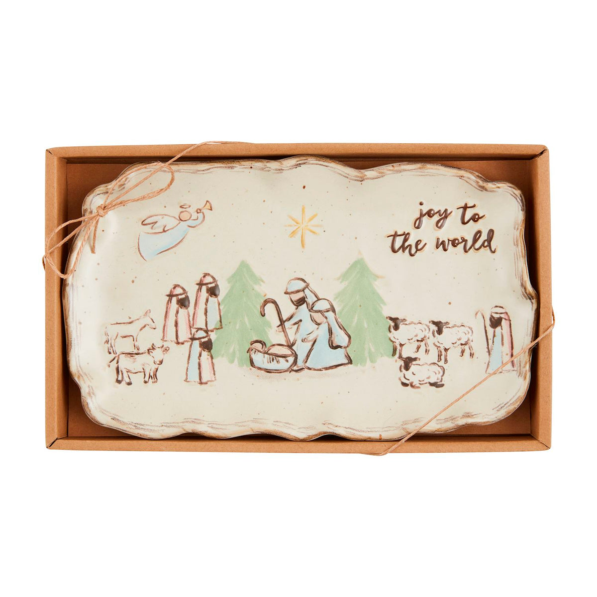 mud pie hand painted stoneware nativity set