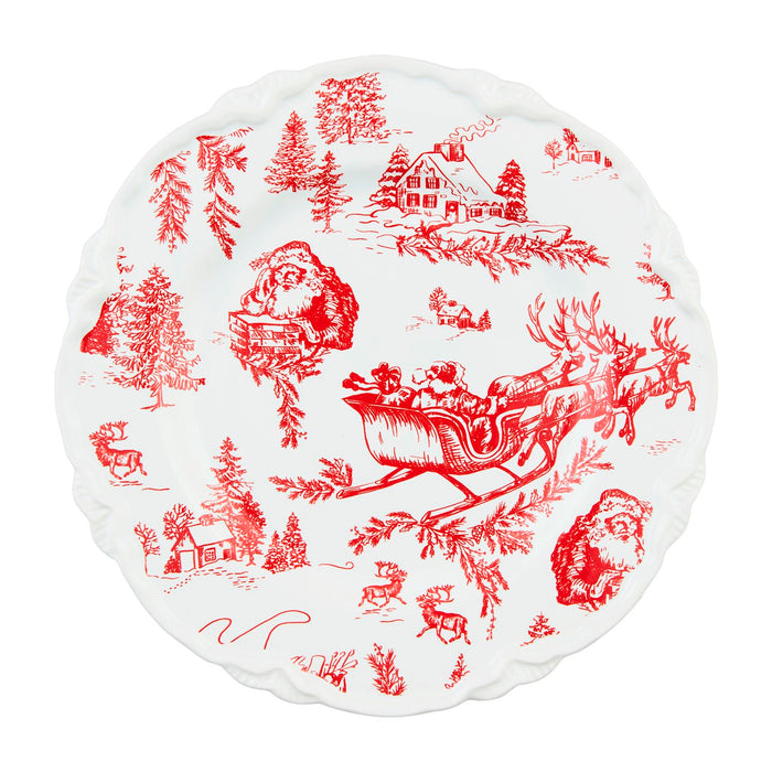 mud pie toile christmas plate 