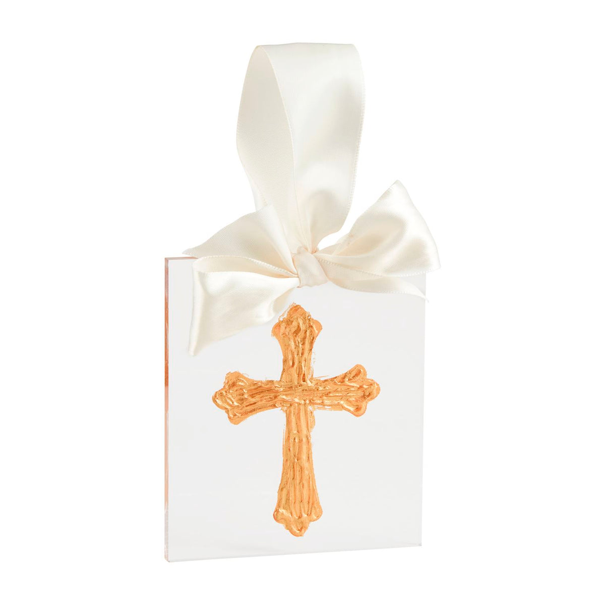 gold cross acrylic ornament mud pie