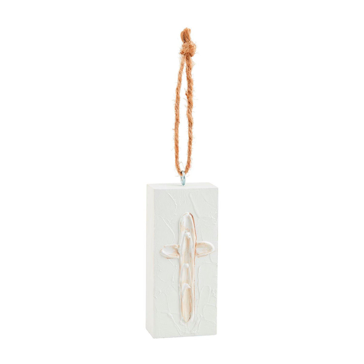 mud pie cross wood ornament 