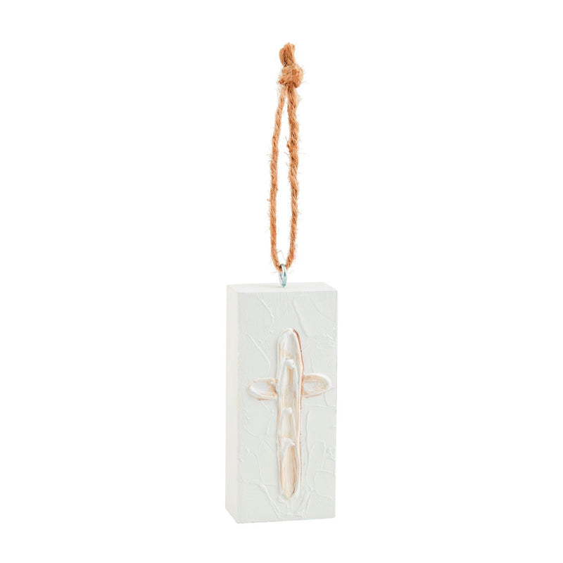 mud pie cross wood ornament 