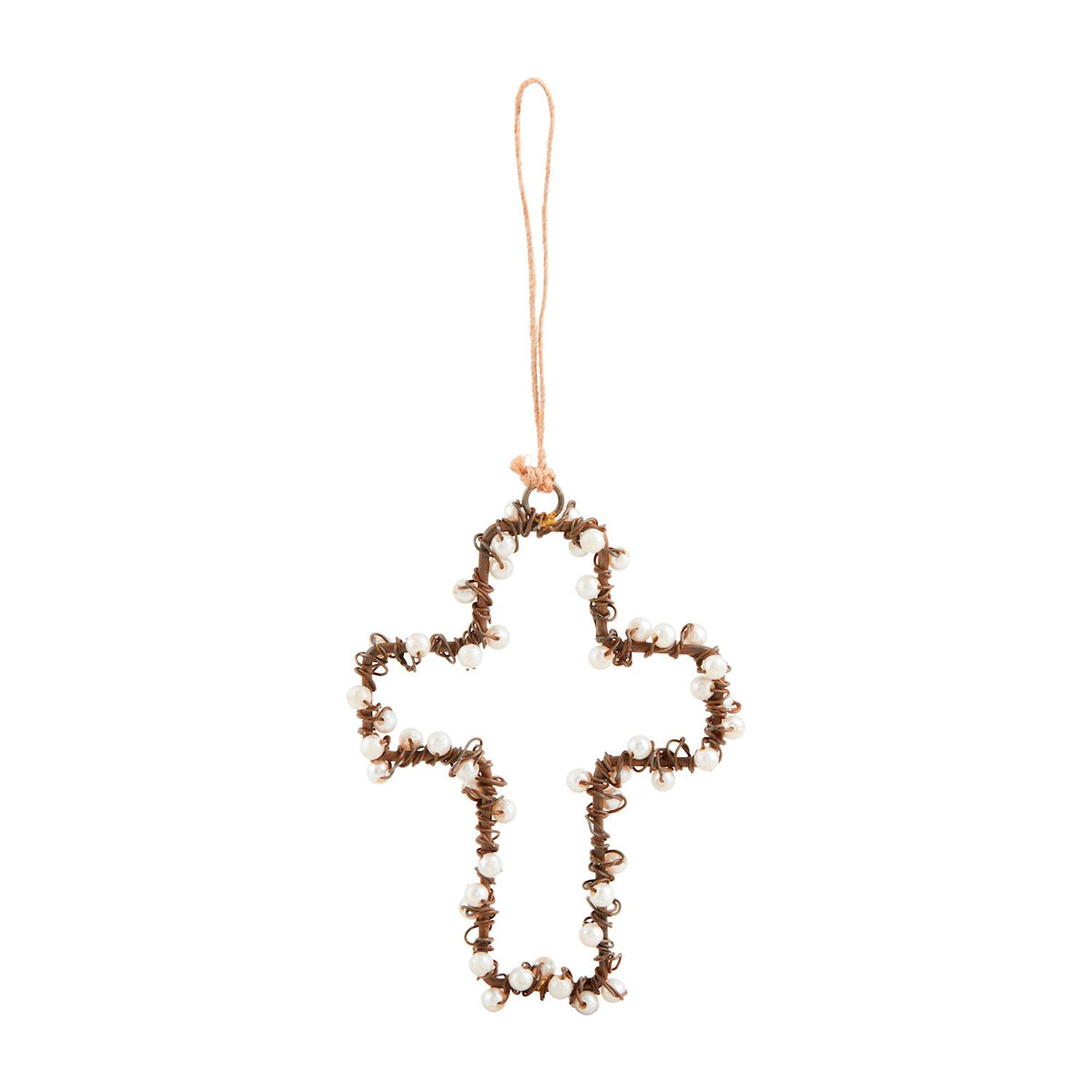 mudpie cross pearl ornament t