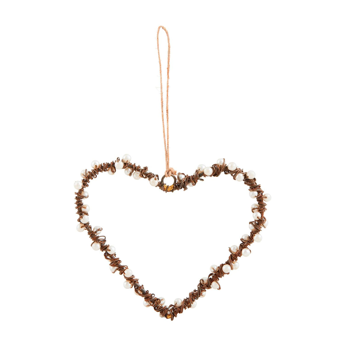 mud pie heart pearl ornament 