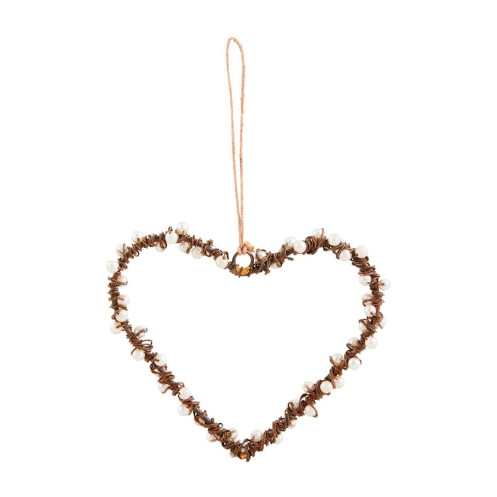 mud pie heart pearl ornament 