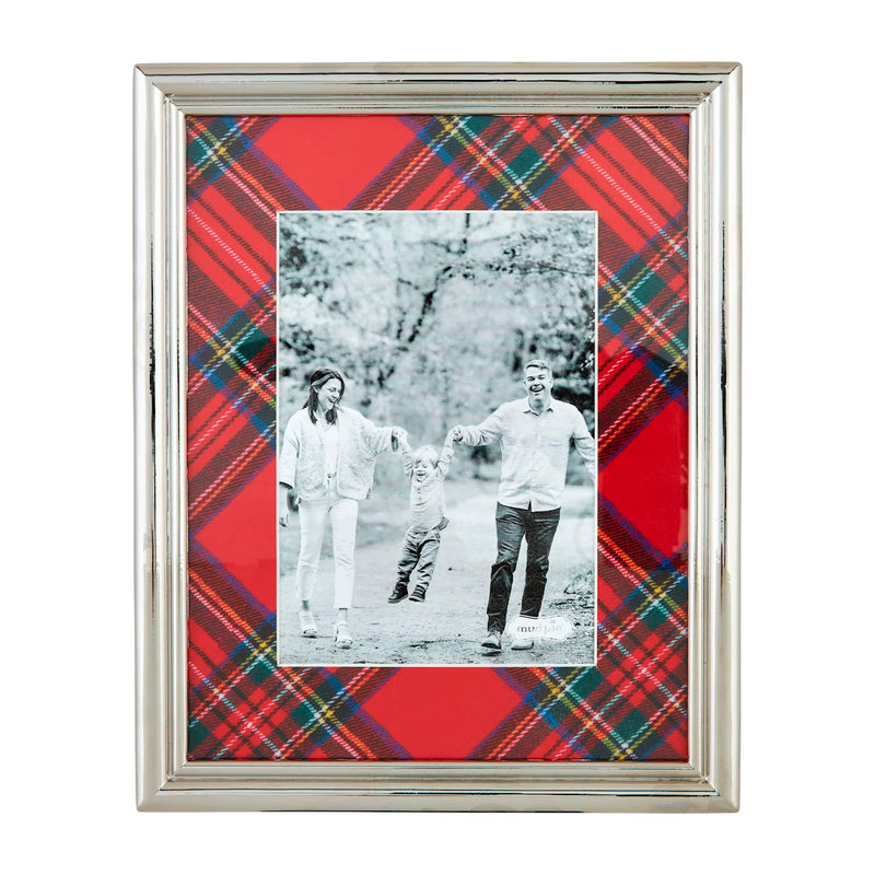 mud pie large silver and plaid frame 