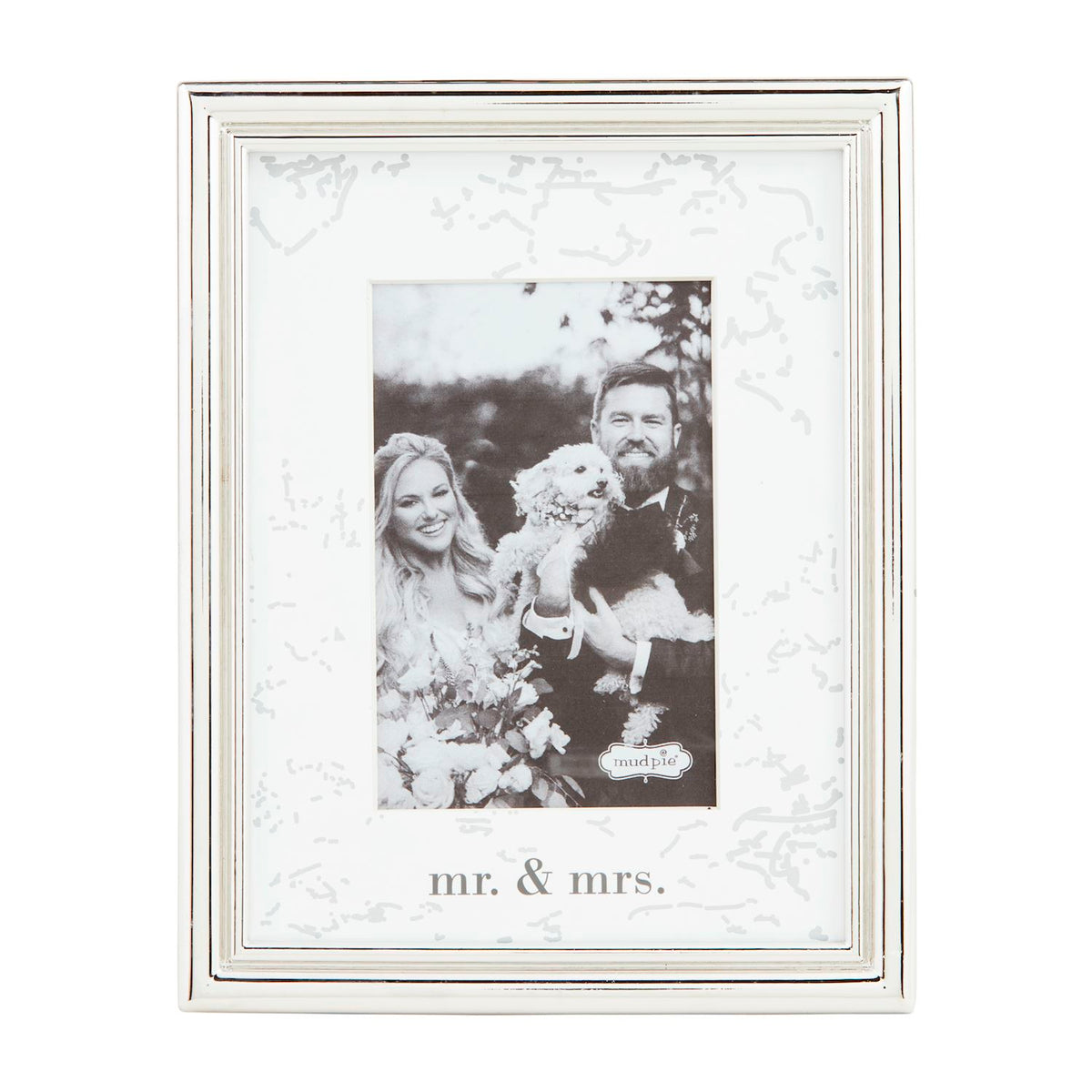 mud pie silver 4x6 mr & mrs frame