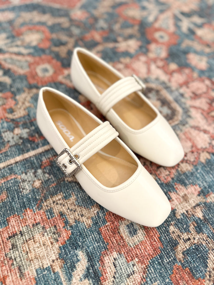 cream color ballet style flat