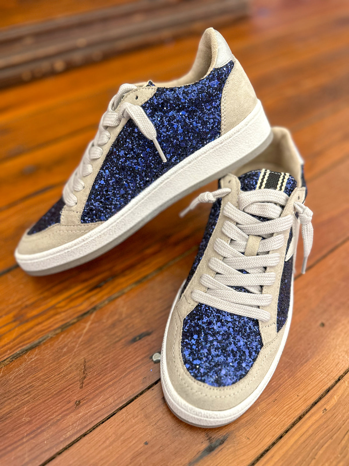 Paz Blue Glitter Sneaker