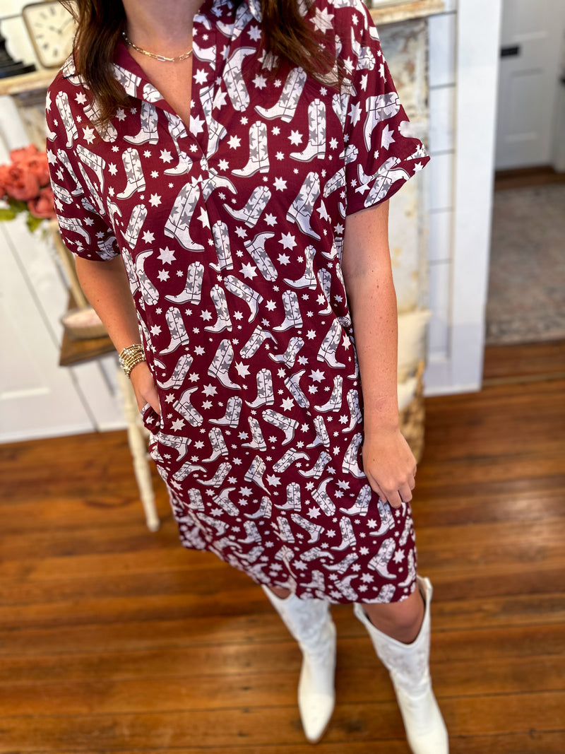 Tailgate Dress - Maroon