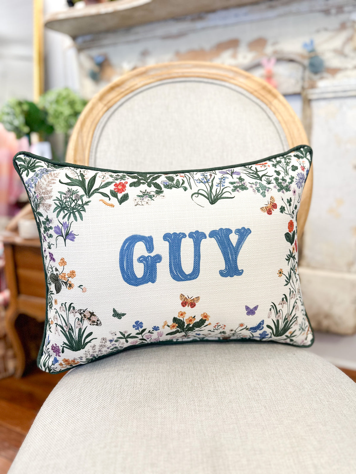 guy texas floral pillow