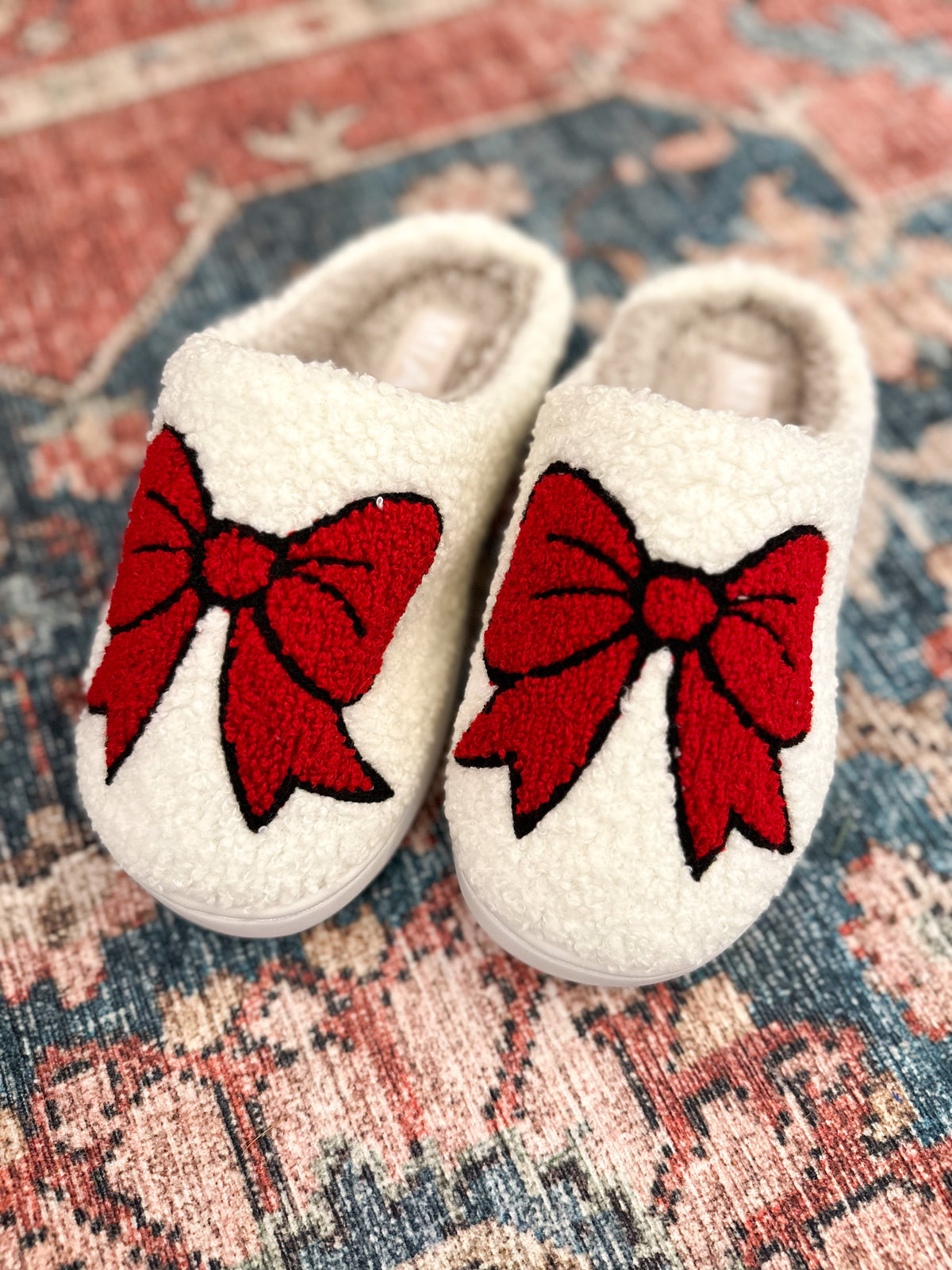 Mia slippers with red bow