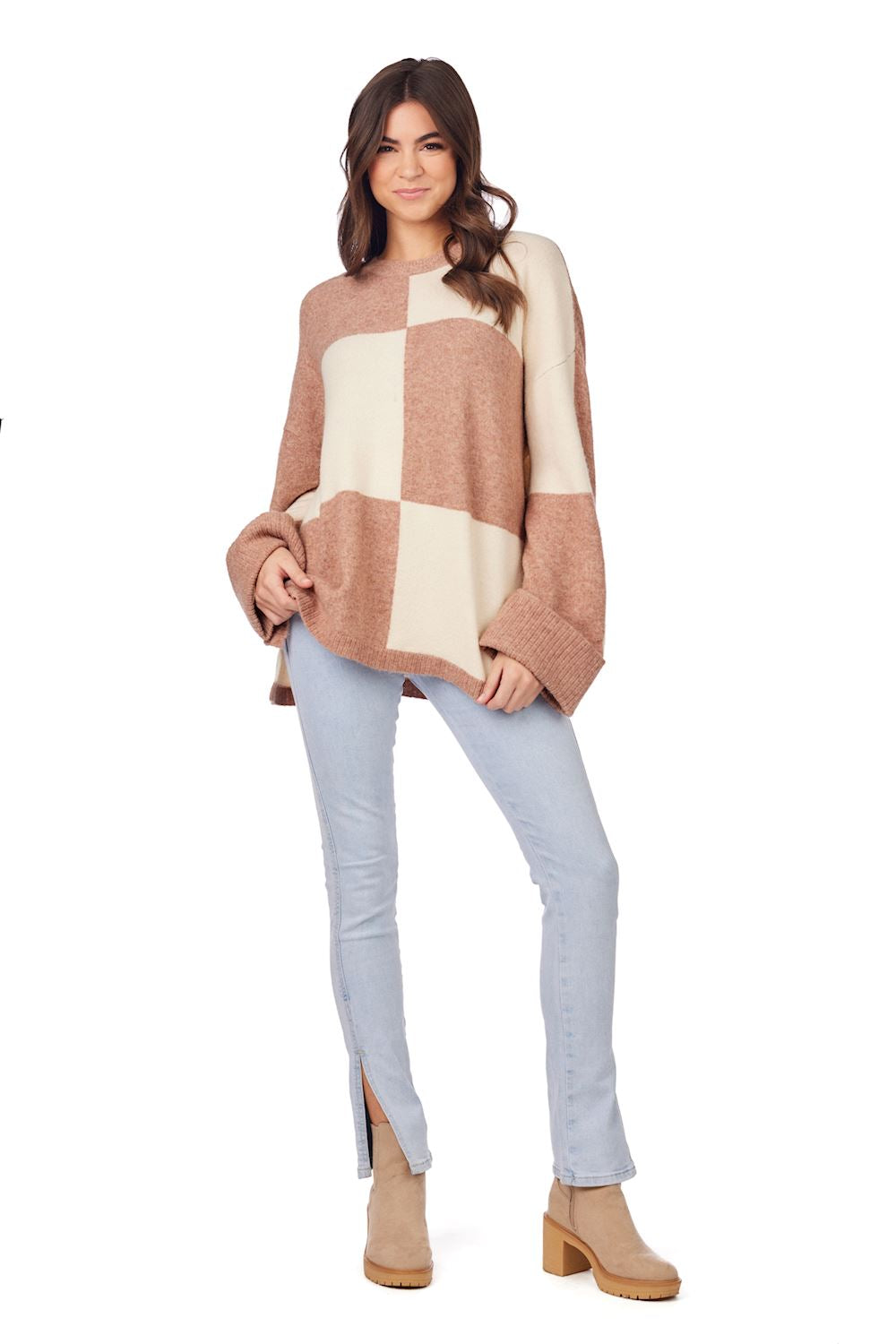 mud pie tan oaklyn sweater top
