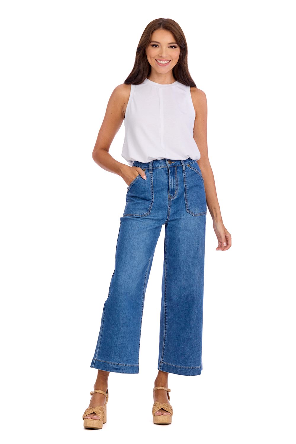 mud pie fritz jean wide leg crop jean 