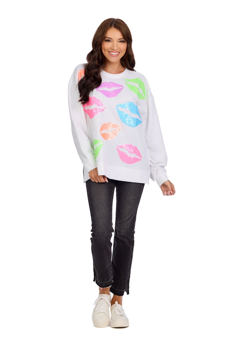 mud pie sequin lip sweatshirt