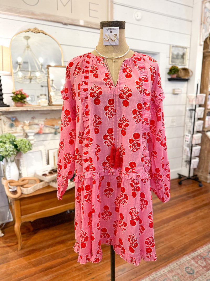 mudpie pink shawna tunic dress
