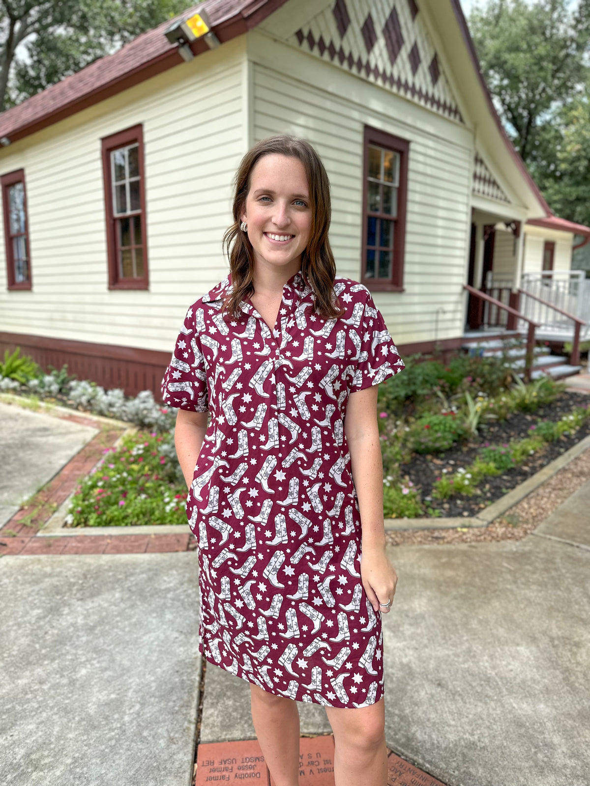 maroon boot dress layerz clothing tailgate dress