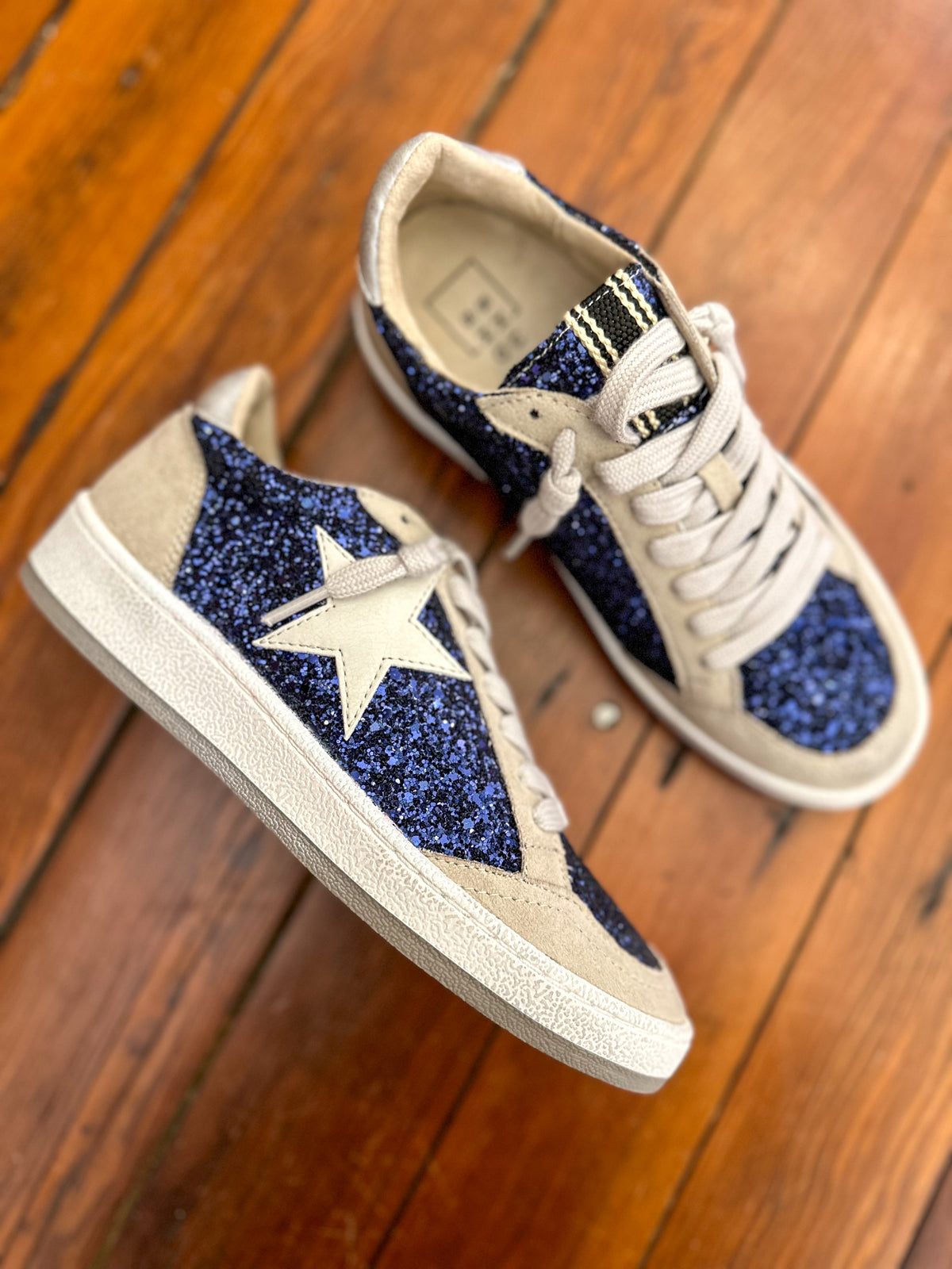 Paz Blue Glitter Sneaker