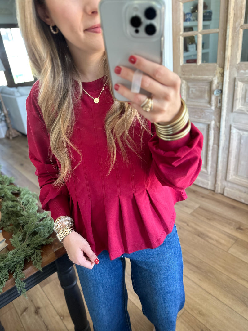 up close red darla top