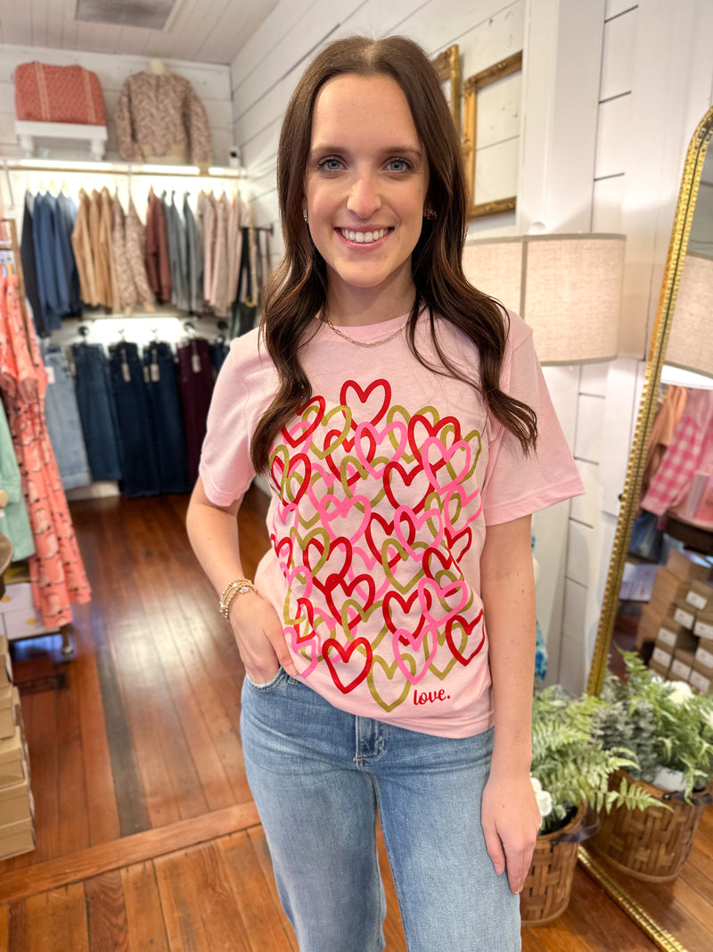 pink cluster of hearts tee texas true threads 