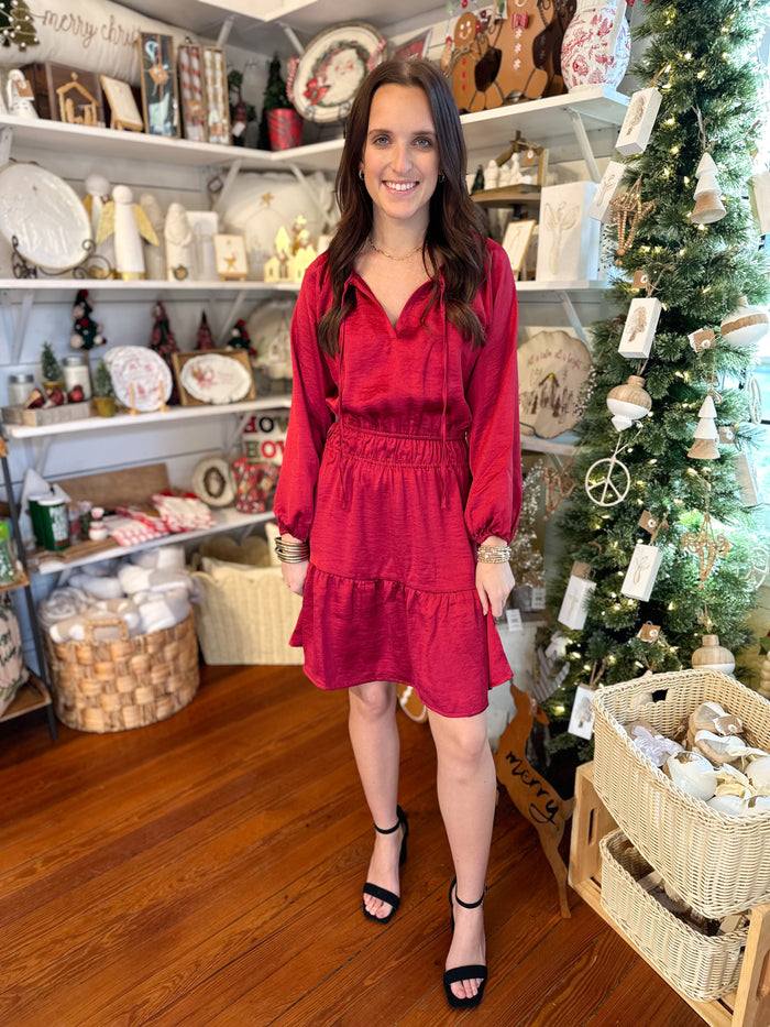 silky soft red dress for holiday parties