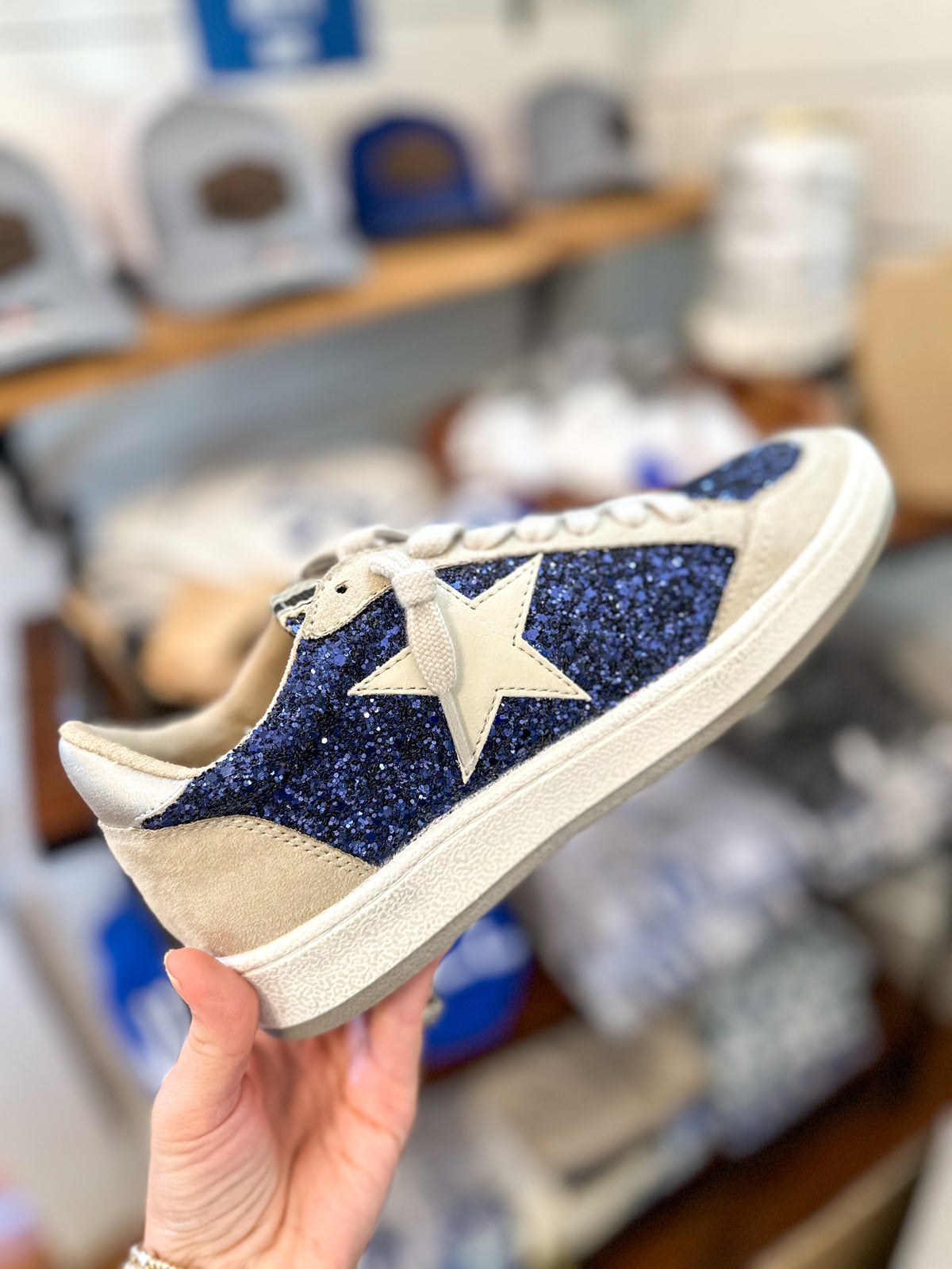 Paz Blue Glitter Sneaker