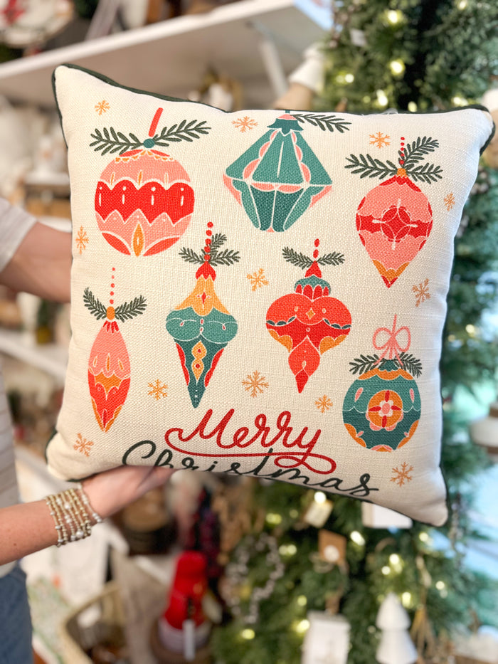 merry christmas ornament pillow