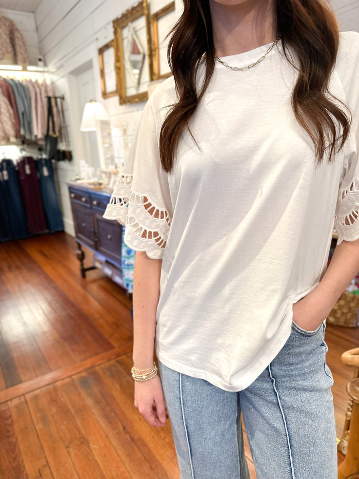 mud pie white levy top 