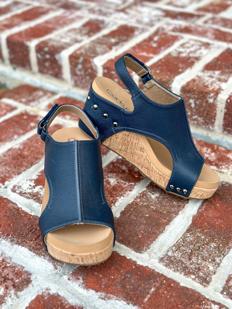 navy blue carley wedge