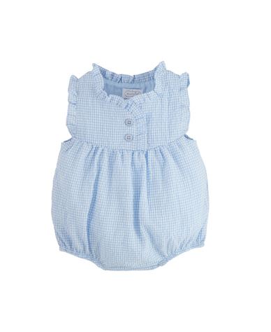 mud pie light blue checkered bubble romper infant sizes
