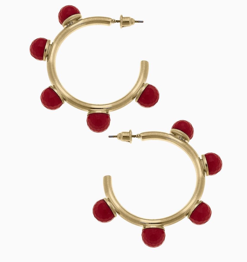 allison beaded hoop red