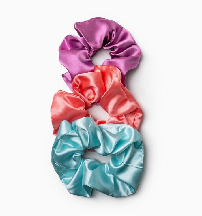 set of satin hair ties