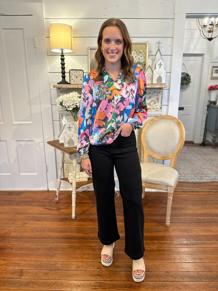 michelle mcdowell avery top multi color floral