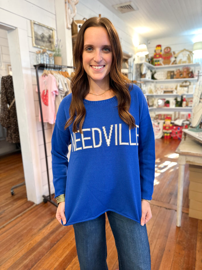 needville knit sweater blue
