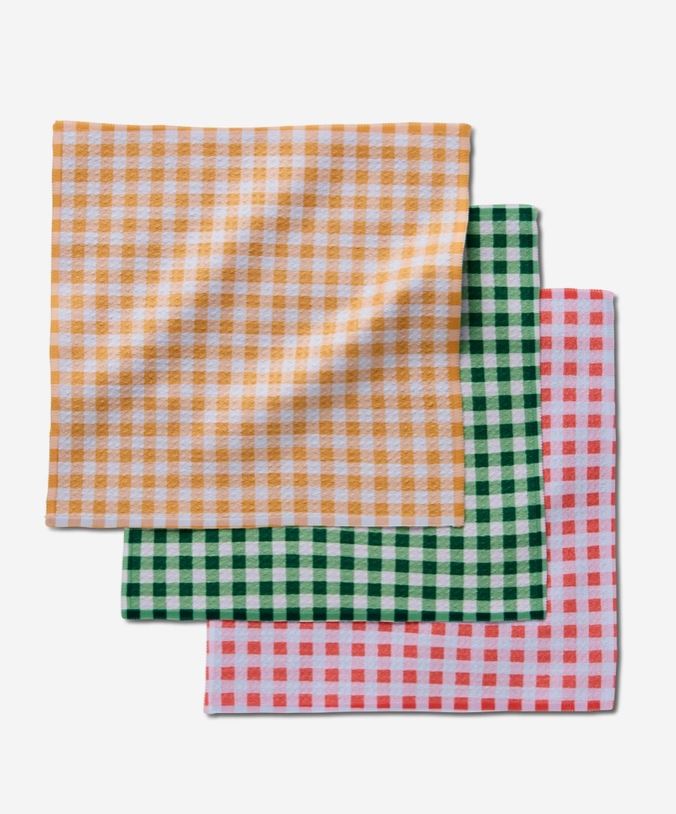 geometry spring plaid dishcloth set 