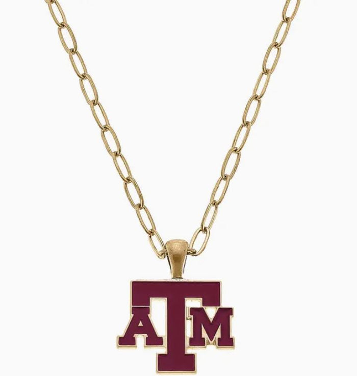 texas a&M pendant necklace maroon 