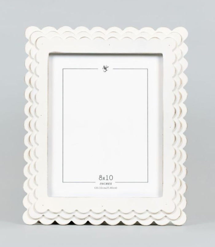 8x10 white scallop frame